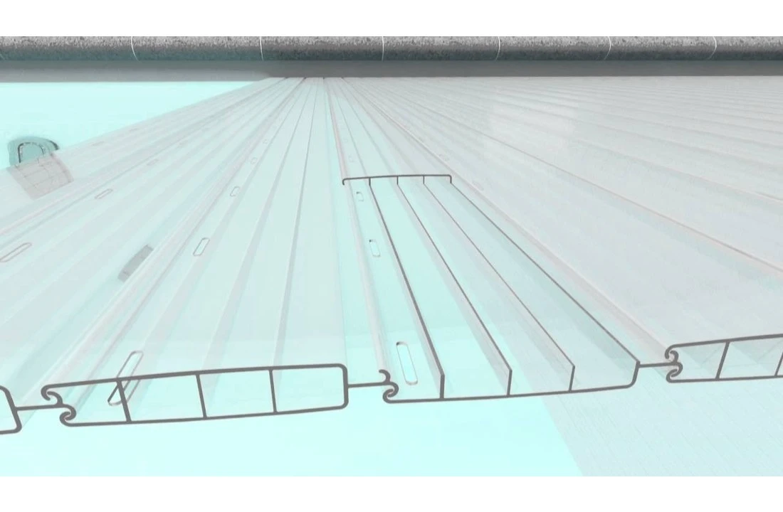 Aquadeck Aquadeck Roldeck Lamellen Polycarbonaat Kleur Solar Graphite 2 Aquadeck Aquadeck Roldeck Lamellen Polycarbonaat Kleur Solar Graphite - Afbeelding 2
