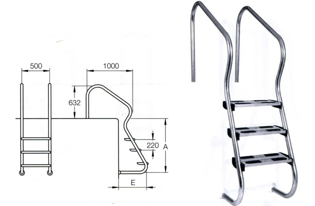 Flexinox Easy Access Zwembadtrap 3-treden AISI 316 3 Flexinox Easy Access Zwembadtrap 3-treden AISI 316 - Afbeelding 3