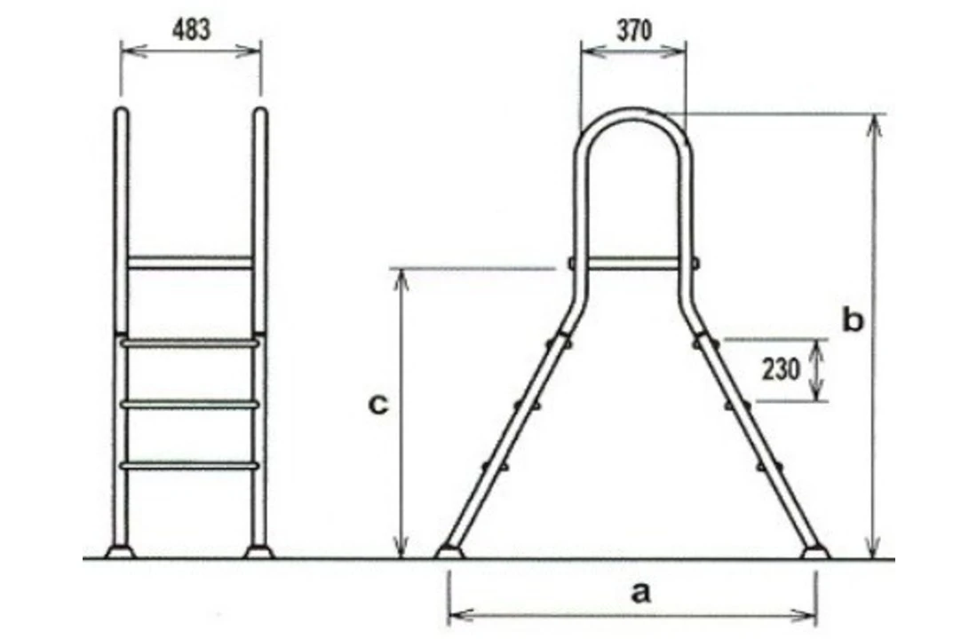 Flexinox Zwembadtrap A-Frame 1 + 5 Treden AISI 304 2 Flexinox Zwembadtrap A-Frame 1 + 5 Treden AISI 304 - Afbeelding 2