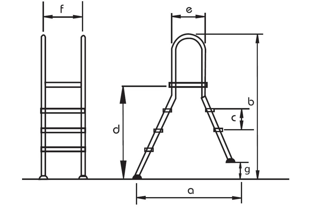 Flexinox Zwembadtrap A-Frame 3 + 3 Treden AISI 304 2 Flexinox Zwembadtrap A-Frame 3 + 3 Treden AISI 304 - Afbeelding 2